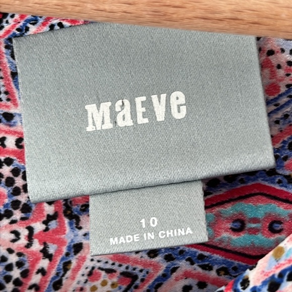 Maeve silk top, size 10, silk tunic, multicolor pattern blouse, Maeve cardigan - Picture 6 of 12